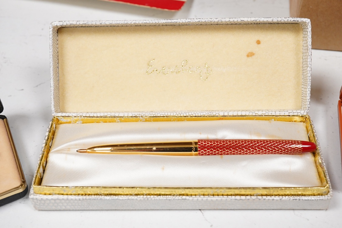 A quantity of boxed fountain pens and ballpens